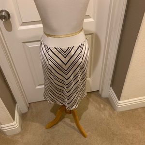 Women’s cream and navy silk skirt